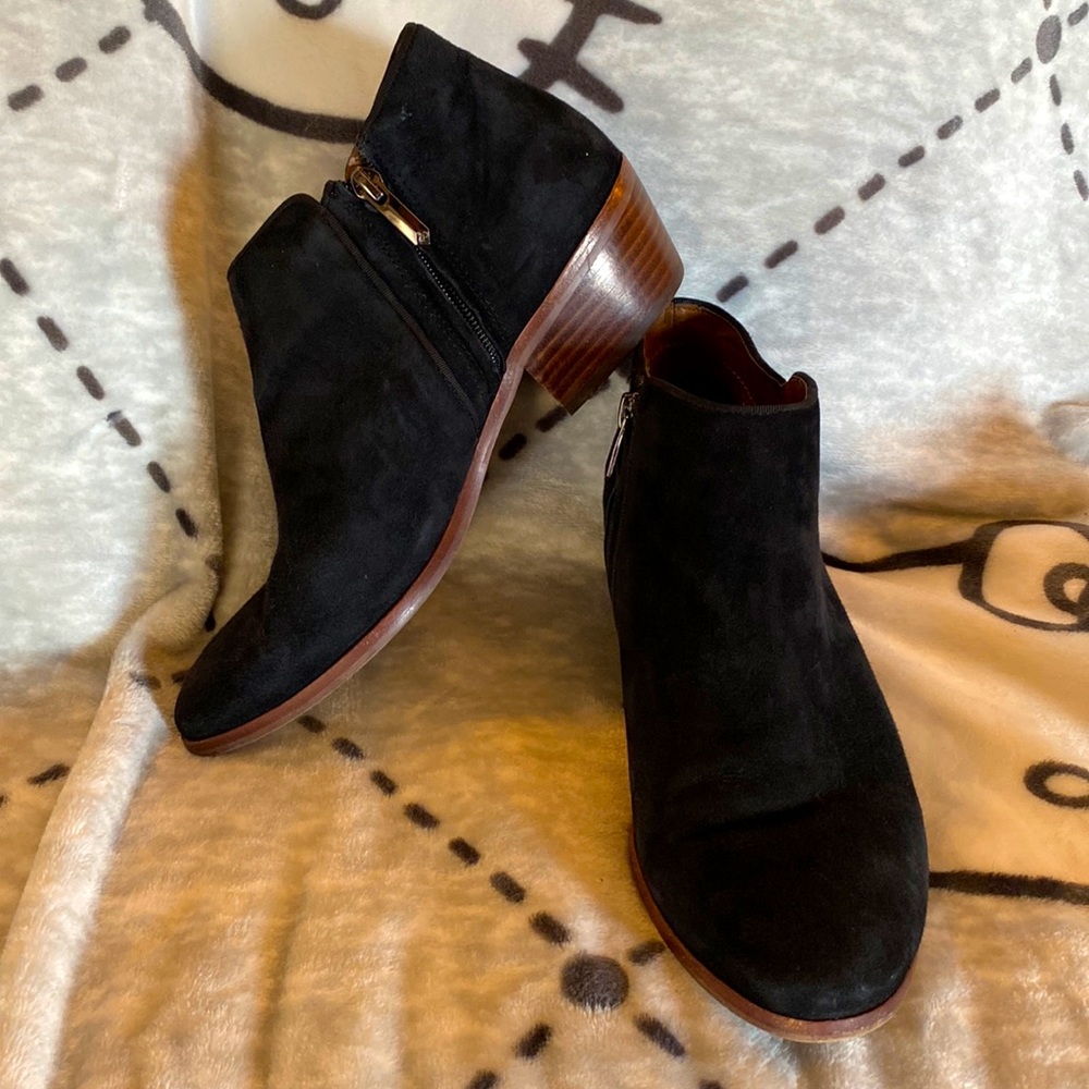 Sam Edelman Suede Side Zip Booties, size 8.5
